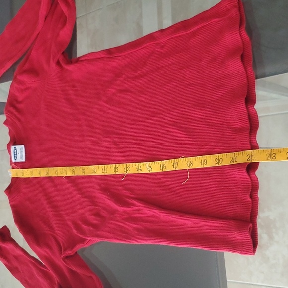 Old Navy red ribbed long sleeve top 100% cotton - Picture 4 of 5